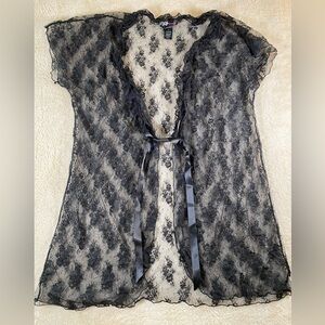 Smart & Sexy Women’s Y2K Style Black Lace Robe Size XL
